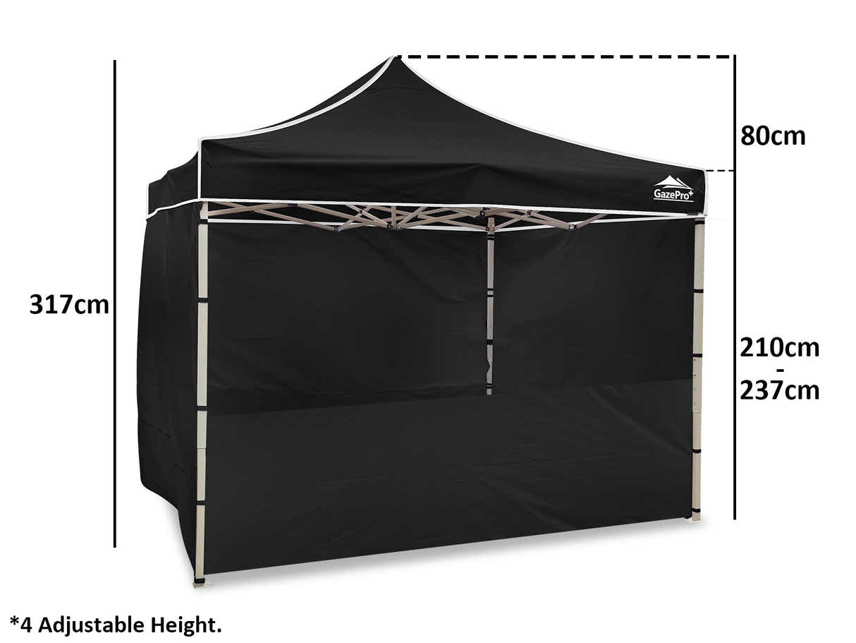 Heavy-Duty Gazebo 3m x 3m - Black