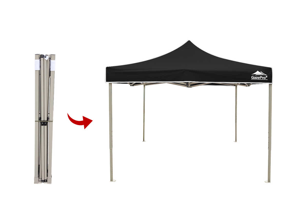 Heavy-Duty Gazebo 3m x 3m - Black