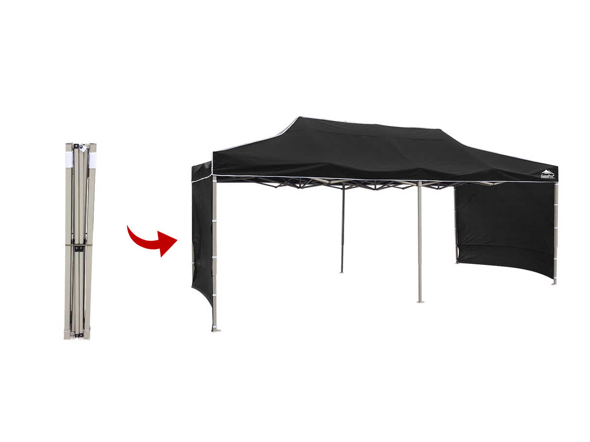 Heavy-Duty Gazebo 3m x 6m - Black