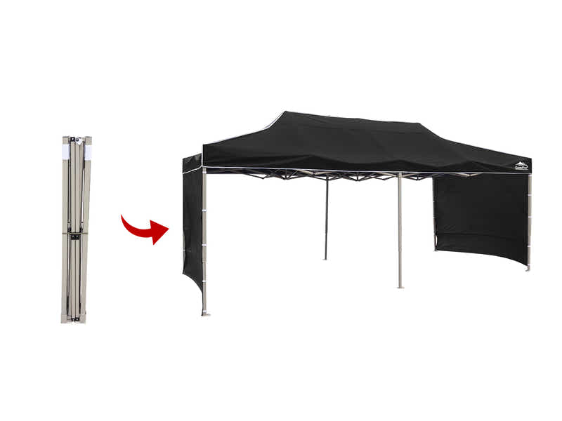 Heavy-Duty Gazebo 3m x 6m - Black