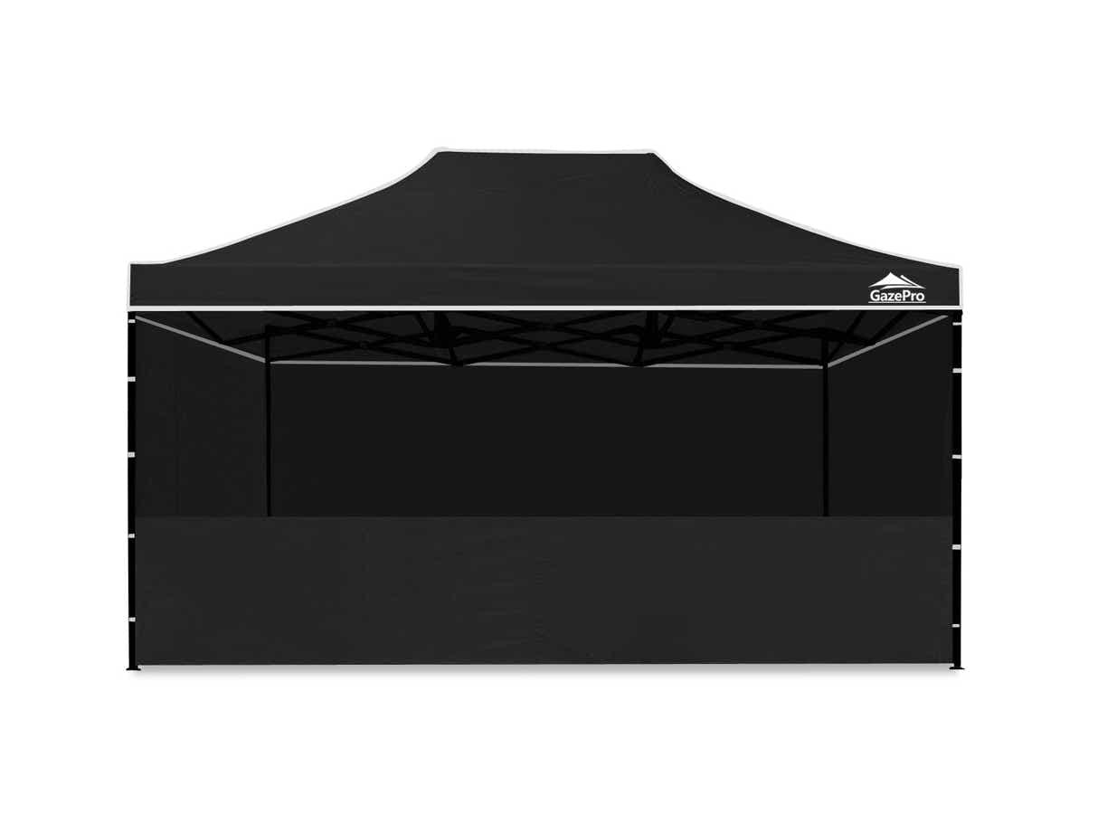 Gazebo with Silver-Coated Roof 3m x 4.5m - Black