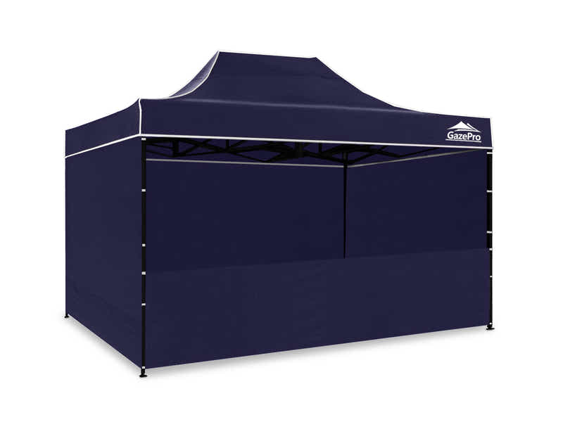 Gazebo with Silver-Coated Roof 3m x 4.5m - Navy