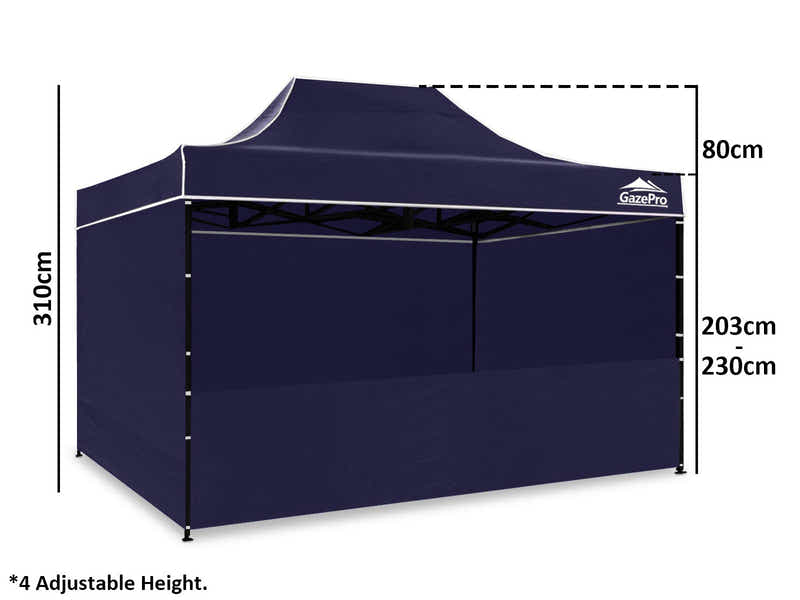 Gazebo with Silver-Coated Roof 3m x 4.5m - Navy