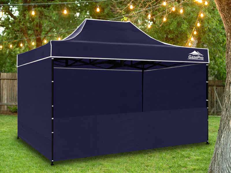 Gazebo with Silver-Coated Roof 3m x 4.5m - Navy