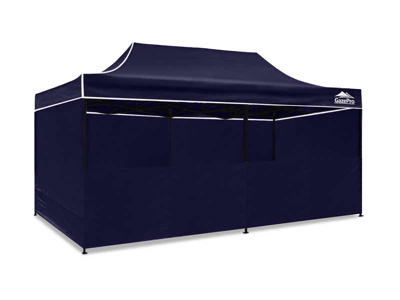DS Gazebo with Silver-Coated Roof 3m x 6m - Navy