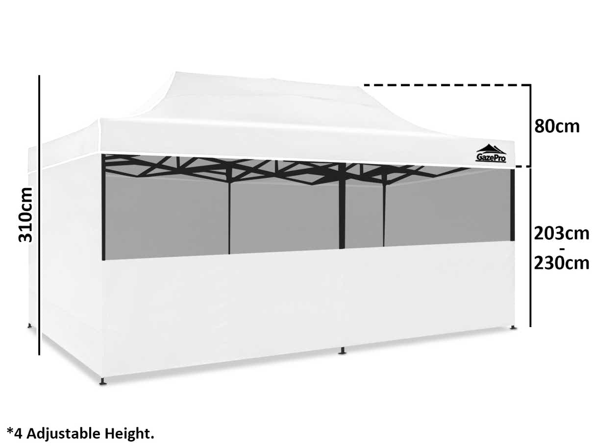 Gazebo with Silver-Coated Roof 3m x 6m - White