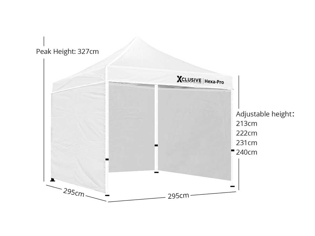 Xclusive Gazebo HEX 3m x 3m - White