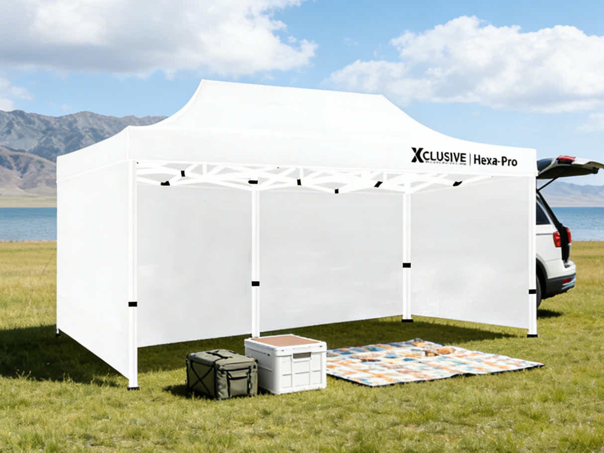 Xclusive Gazebo HEX 3m x 6m - White