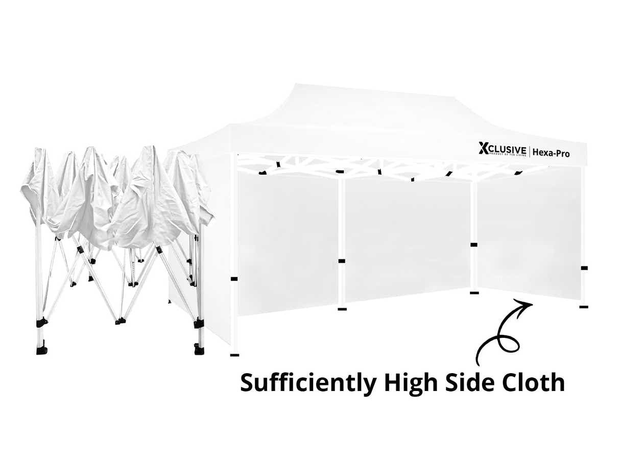 Xclusive Gazebo HEX 3m x 6m - White