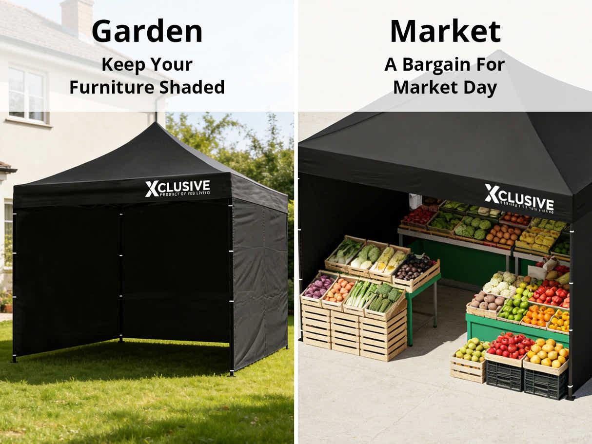 DS Xclusive Gazebo with Carry Bag 3m x 3m - Black