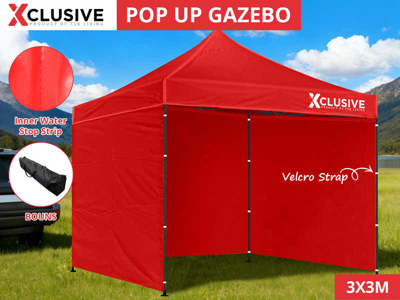 DS Gazebo D Exclusive 3x3m RED