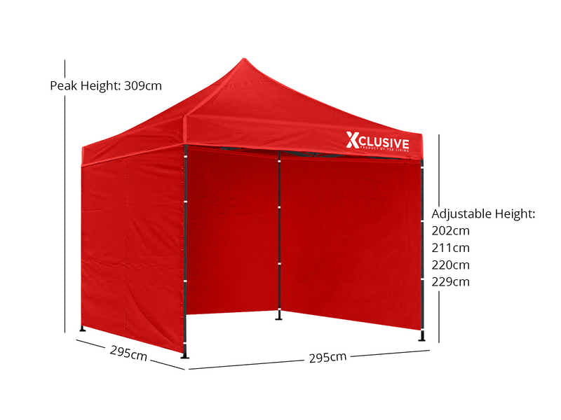 Xclusive Gazebo D Exclusive 3x3m RED