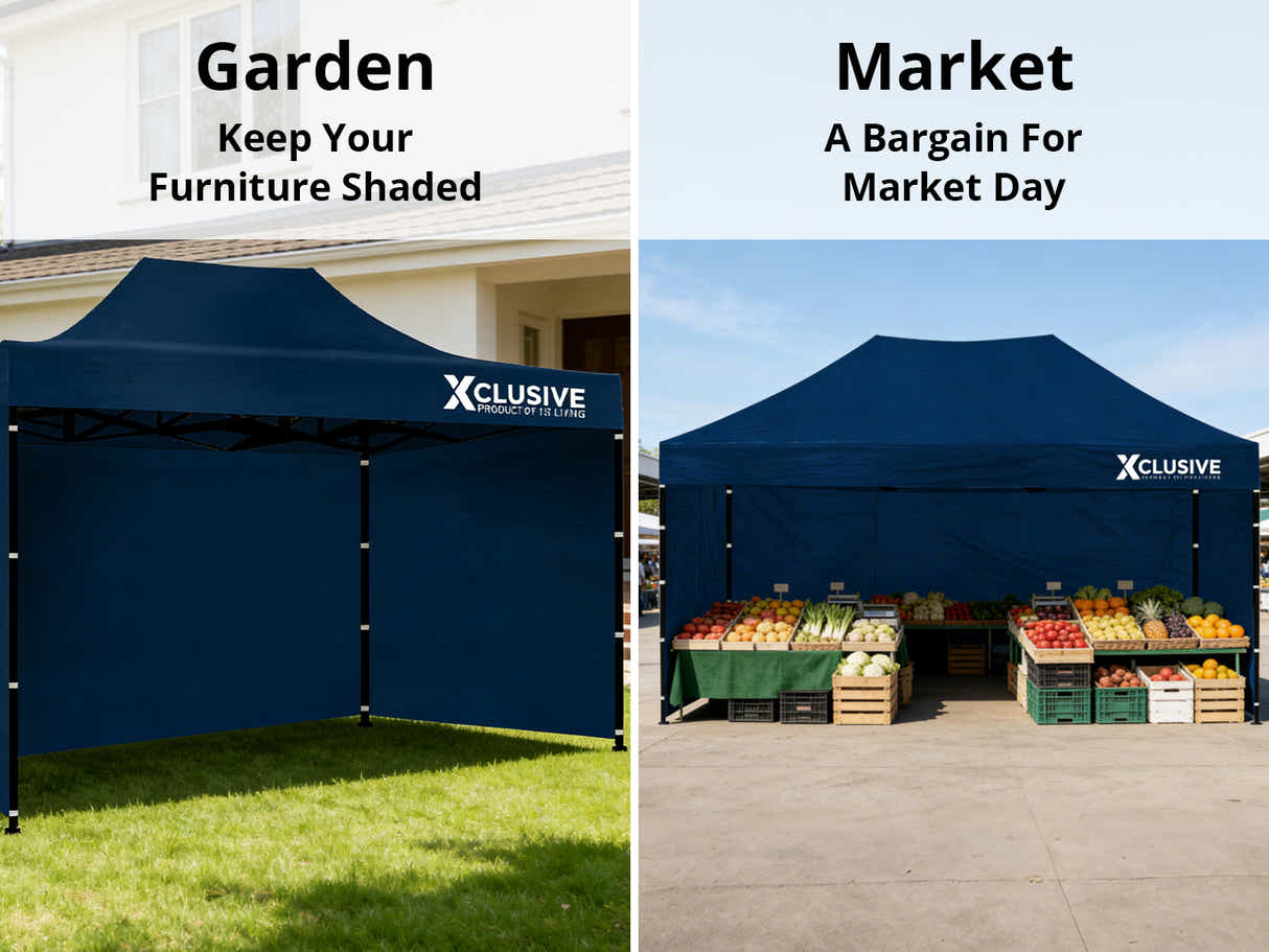 DS Xclusive Gazebo D 3x4.5m NAVY with bonus carry bag