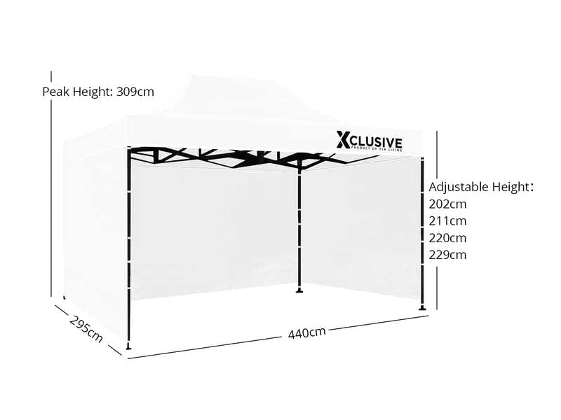 Xclusive Gazebo D 3x4.5m WHITE