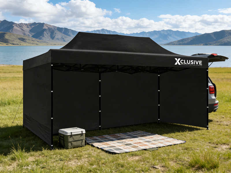 T Xclusive Gazebo D 3x6m BLACK
