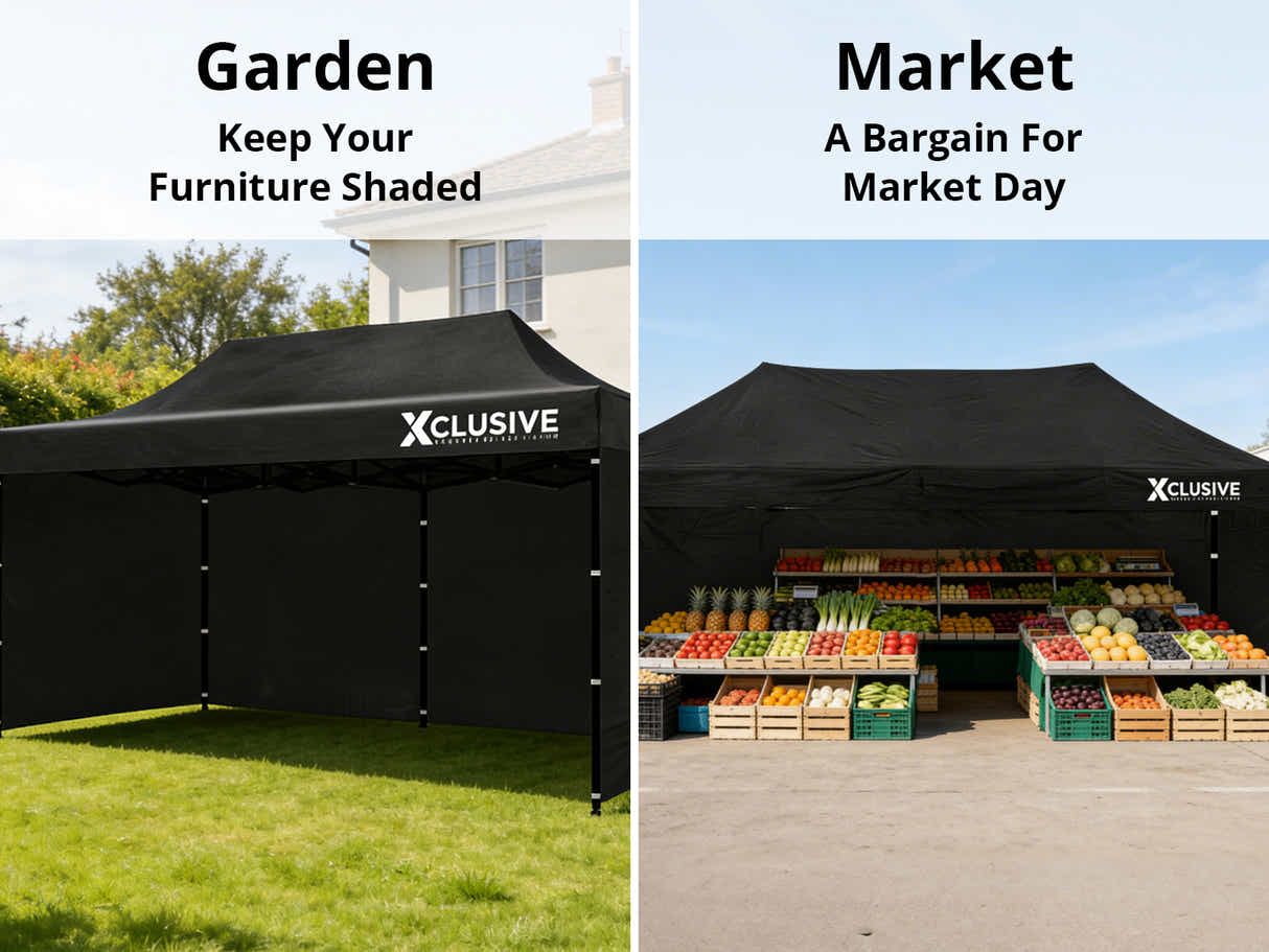 DS Xclusive Gazebo with Carry Bag 3m x 6m - Black