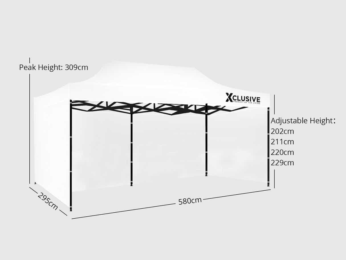 Xclusive Gazebo with Carry Bag 3m x 6m - White