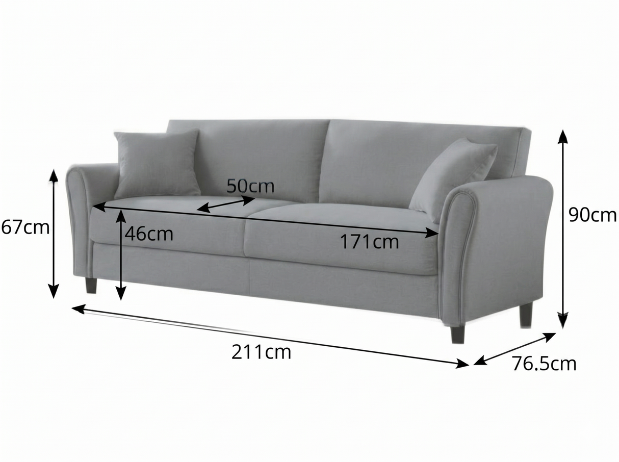 New Cozza Linen Sofa - Light Grey