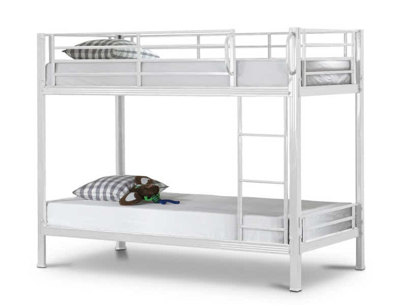Easy Fix White Metal Bunk with Bonnell Mattress Combo
