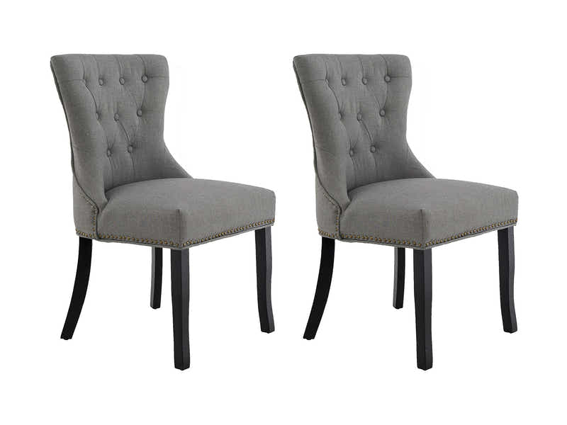 Nappi Linen Dining Chair Grey - Set of 2