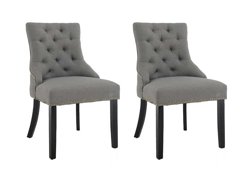Nappi Linen Dining Chair Grey - Set of 2