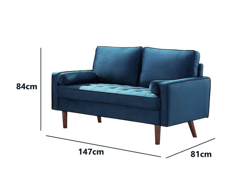Gyllene Velvet Sofa Set - Blue