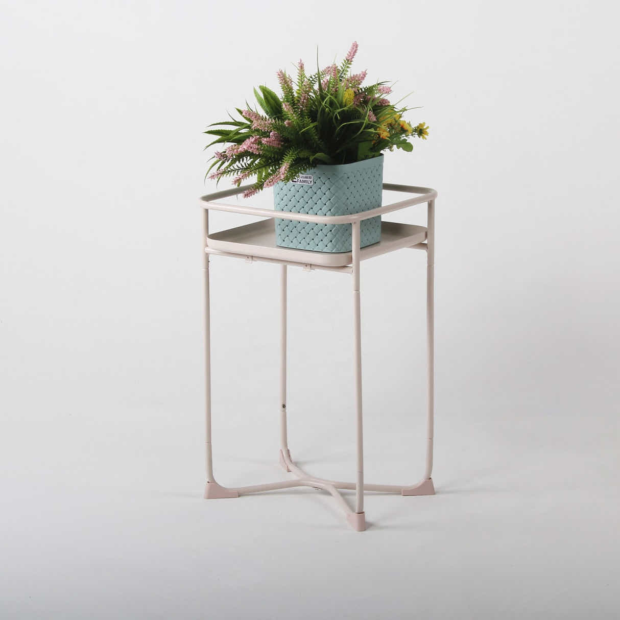 DS BS Modern Loft Metal Side Table Flower Stand Square-Pink