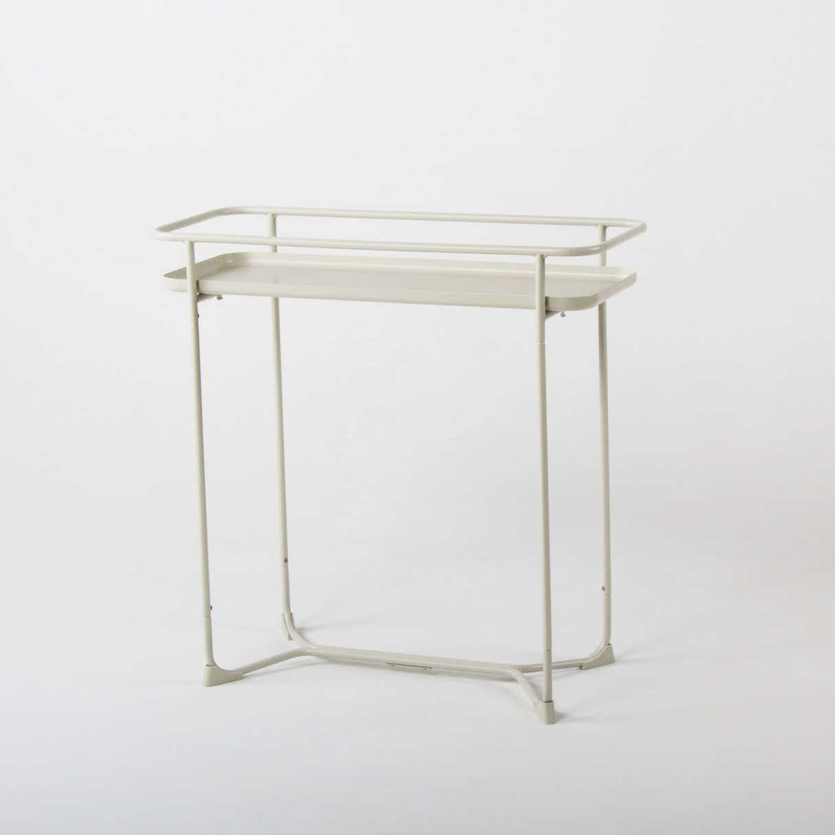 DS BS Modern Loft Metal Side Table Flower Stand Rectangle-White