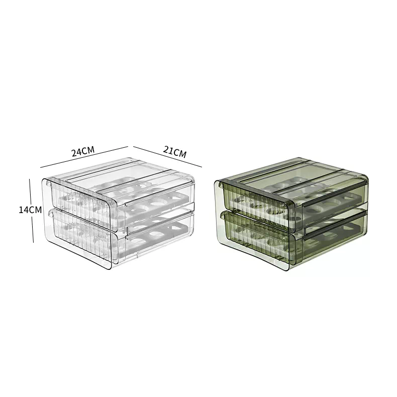 DS BS 32 Grid Large Capacity Drawer Type Egg Storage Container-Clear