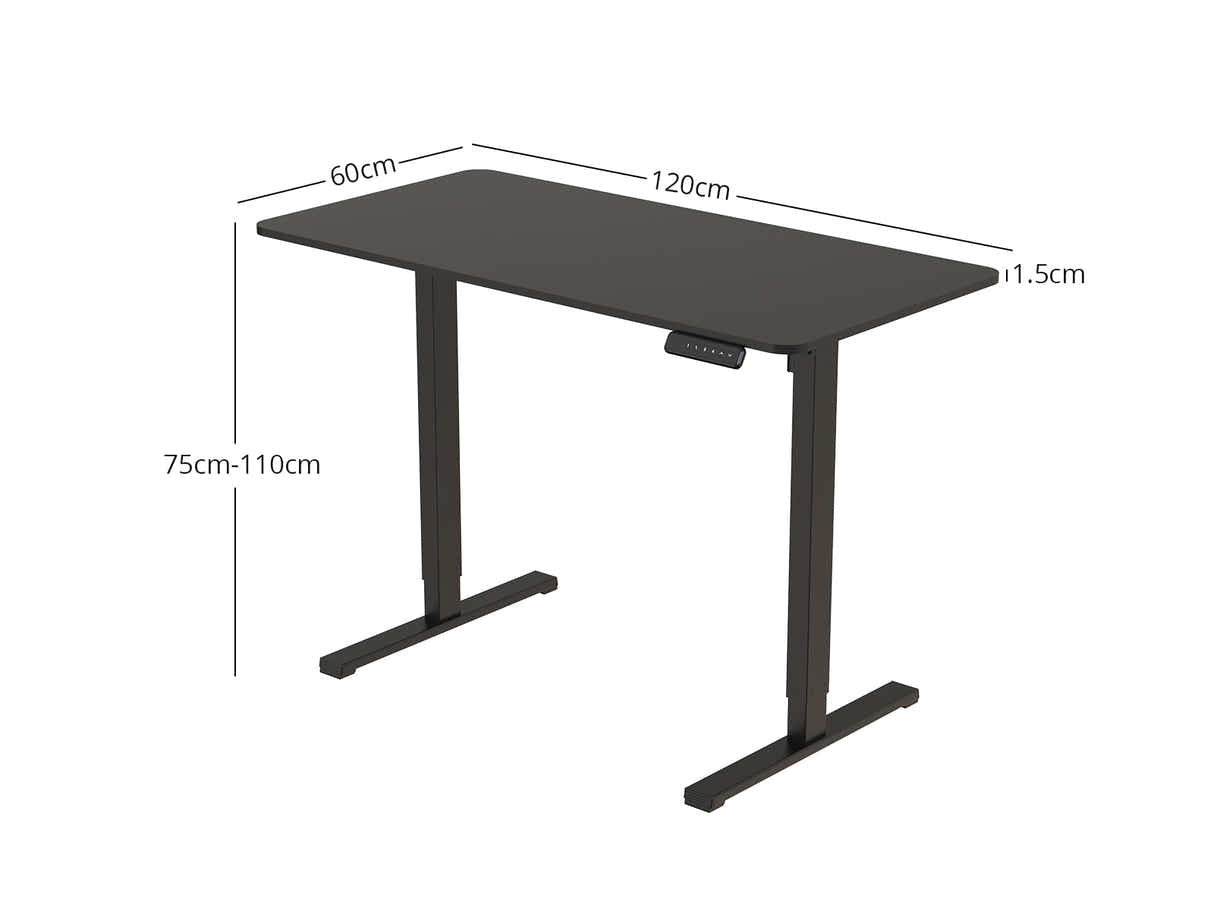 Height Adjustable Desk Set - Black