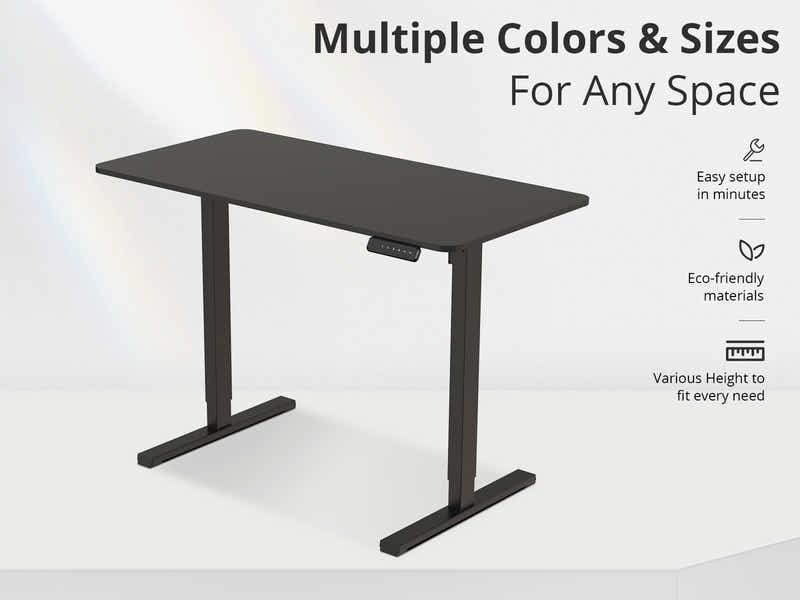 Height Adjustable Desk Set LK All Black