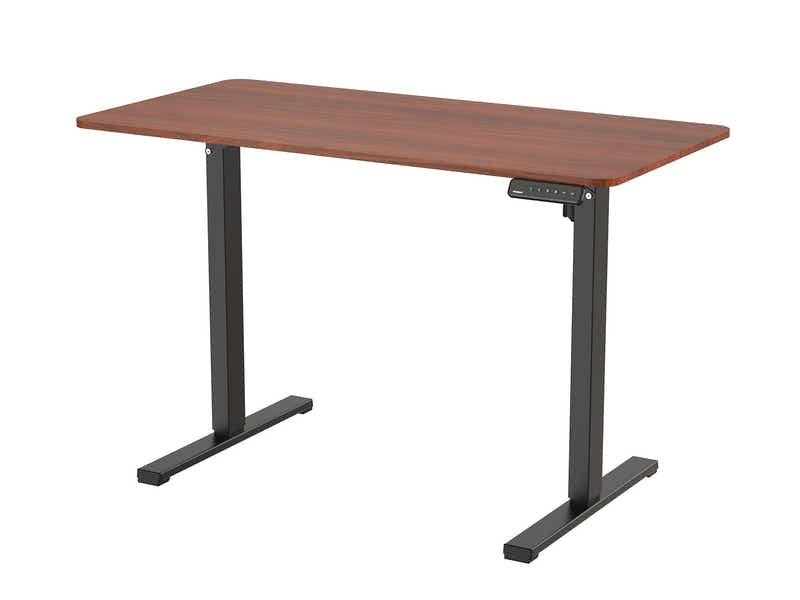Height Adjustable Desk Set - Walnut & Black