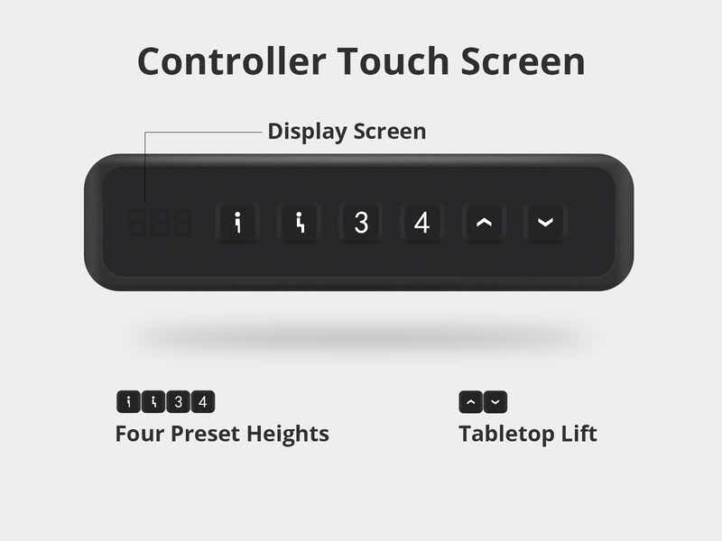 Height Adjustable Desk Set - Walnut & Black