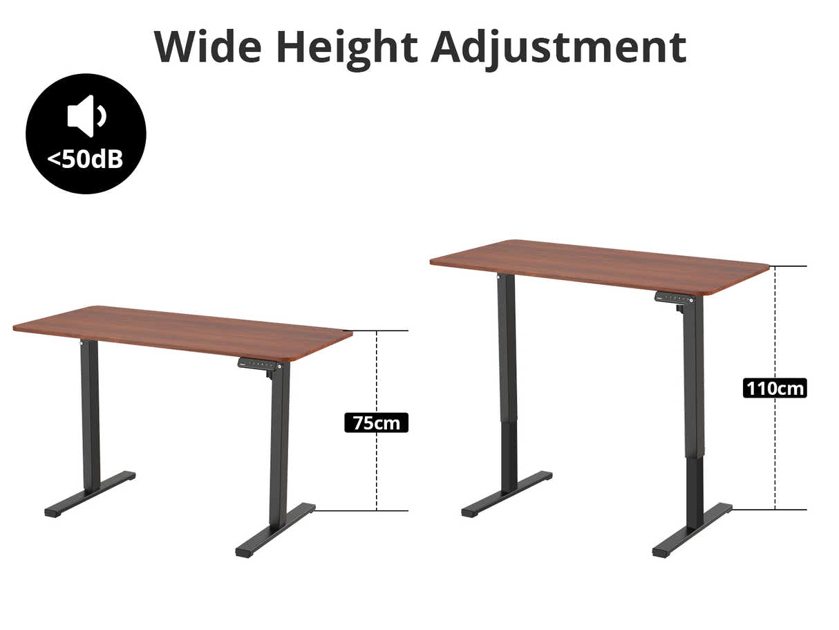 Height Adjustable Desk Set - Walnut & Black