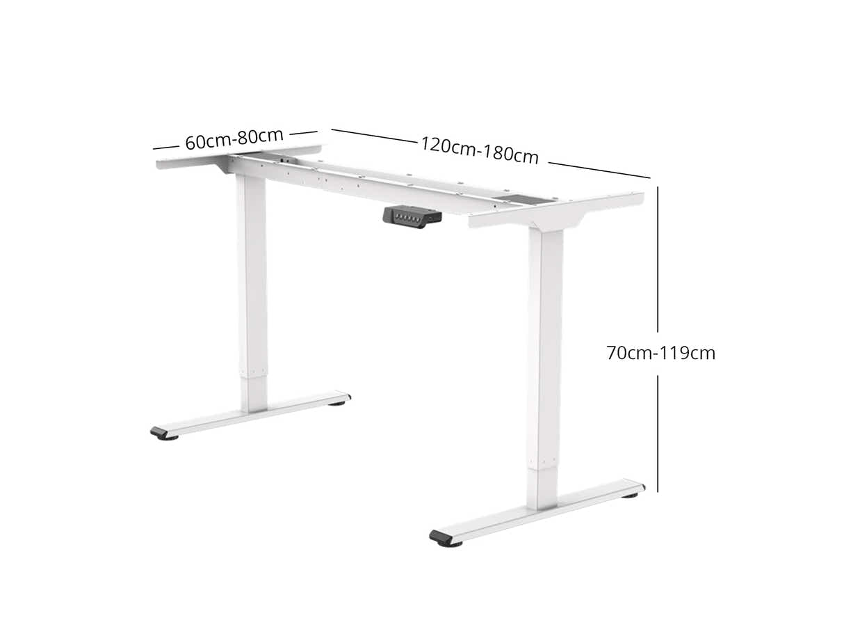 Height Adjustable Desk Frame - White