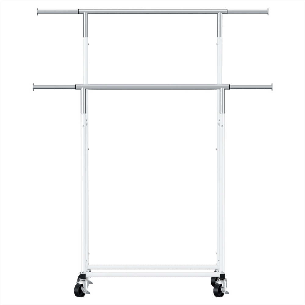 DS NA Artiss Clothes Rack Double Rod Airer Rail Coat Stand Adjustable Hanger Sw