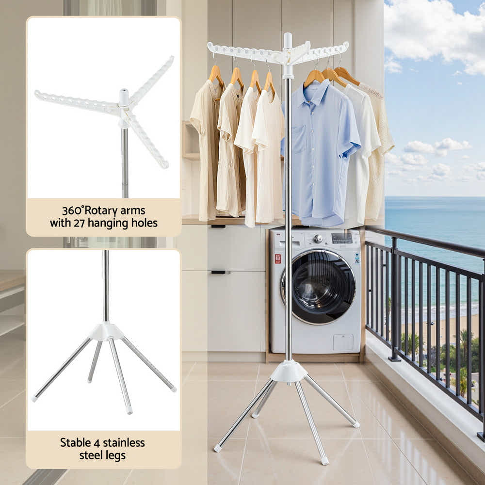 DS NA Artiss Clothes Rack Airer Rotatable Hanger Foldable 163cm