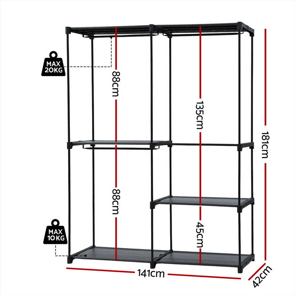 DS NA Artiss Wardrobe Clothes Rack Closet 181cm