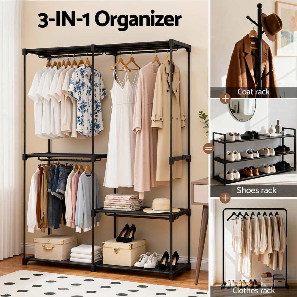 DS NA Artiss Wardrobe Clothes Rack Closet 181cm