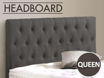 DS Rakel Fabric Headboard Grey - Queen