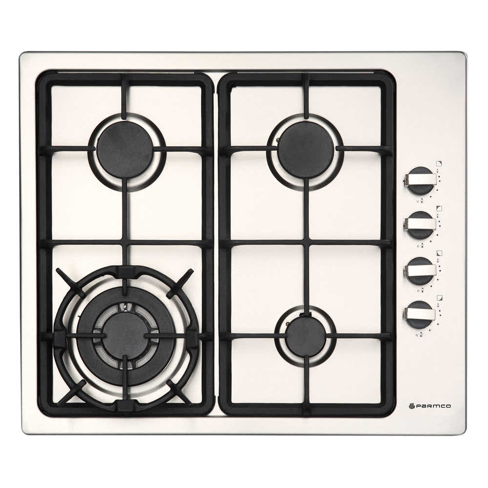 Parmco GAS COOKTOP 600MM STAINLESS 3BURNER+WOK