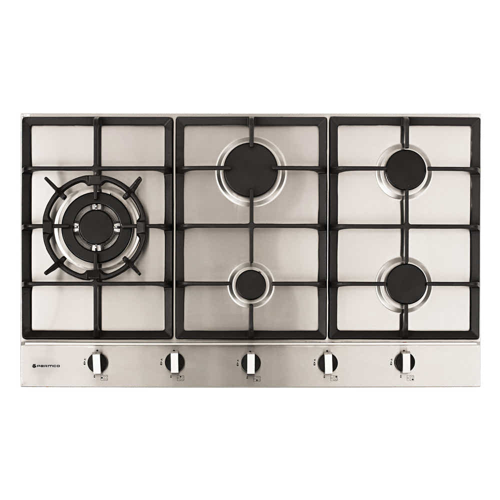 Parmco GAS COOKTOP 900MM STAINLESS 4BURNER+WOK