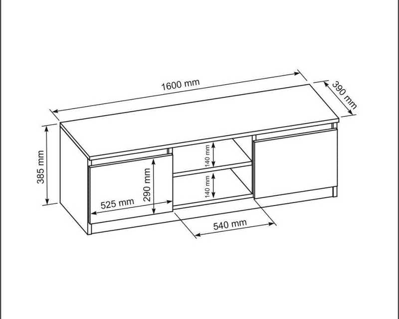 Entertainment Unit With Cabinets - 160 cm
