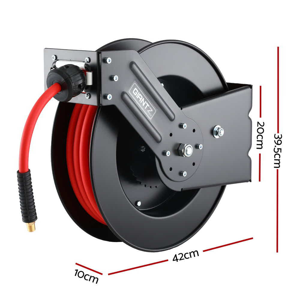 DS NA Giantz Air Hose Reel 3/8 IN x 15m Retractable Air Hose 300PSI
