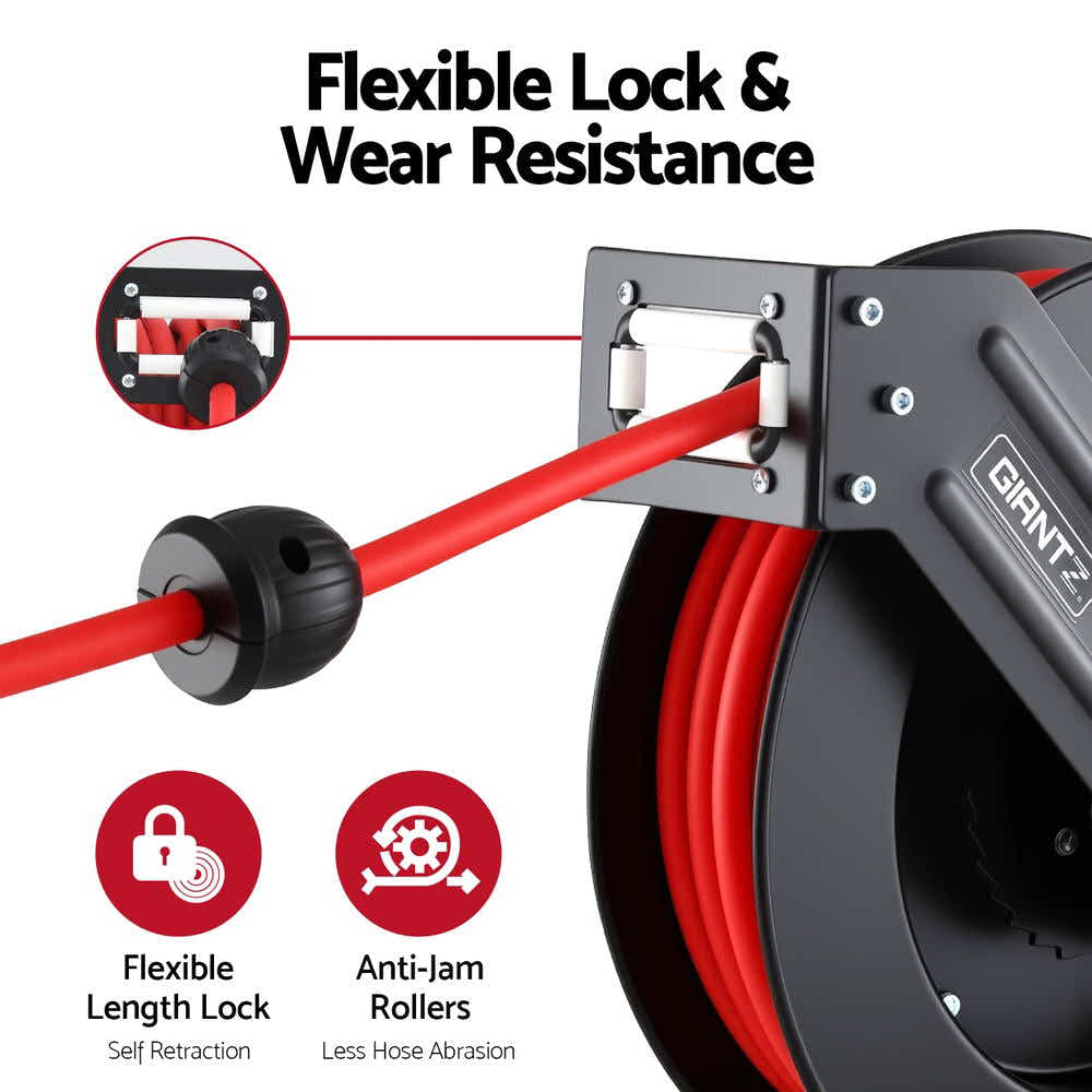 DS NA Giantz Air Hose Reel 3/8 IN x 15m Retractable Air Hose 300PSI