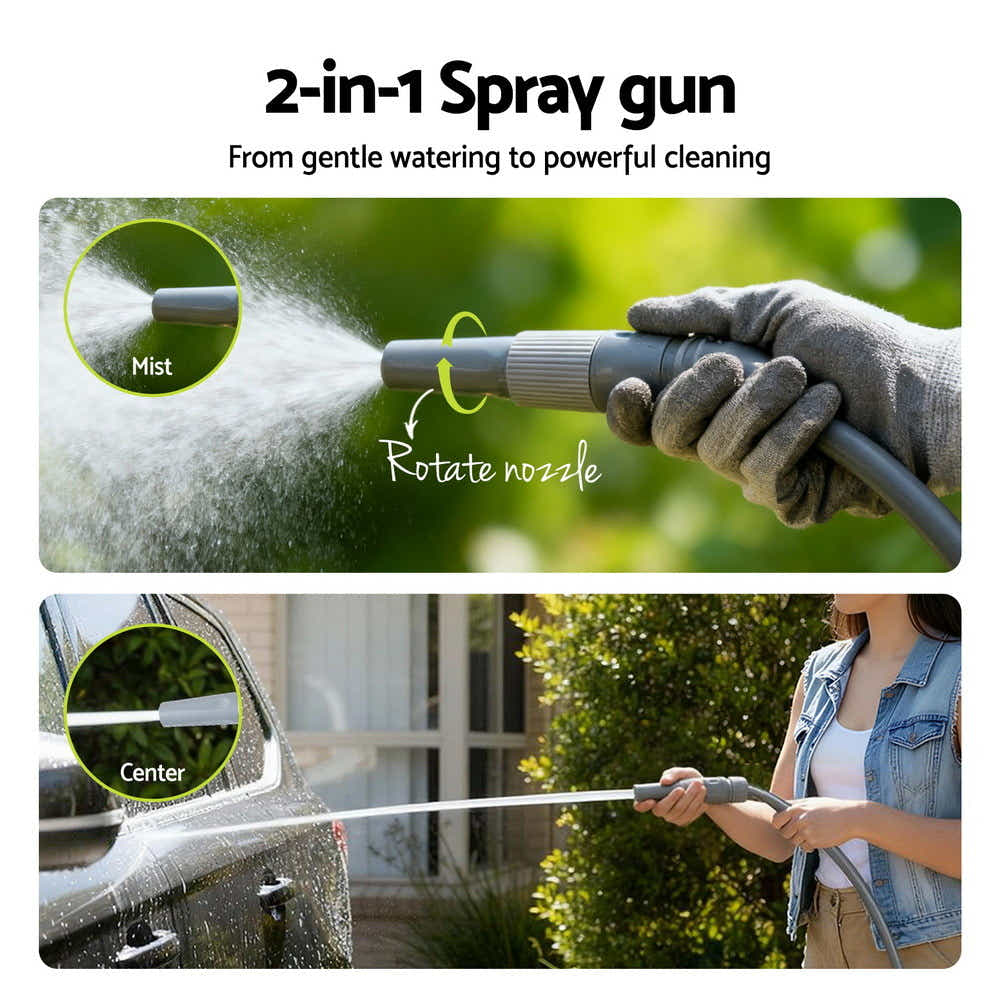 DS NA Fingers 20m Retractable Garden Hose Reel Heavy Duty 1/2" Hose Auto Rewind