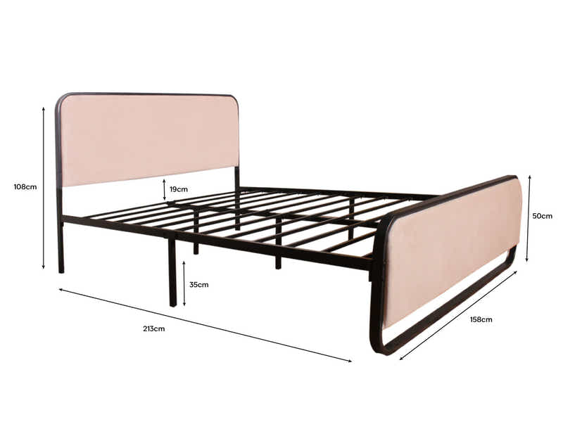 Haisla Velvet Bed Frame Cream - Queen