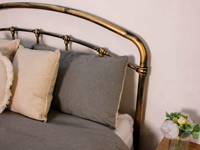 Hartley Metal Bed Frame Brass - Queen