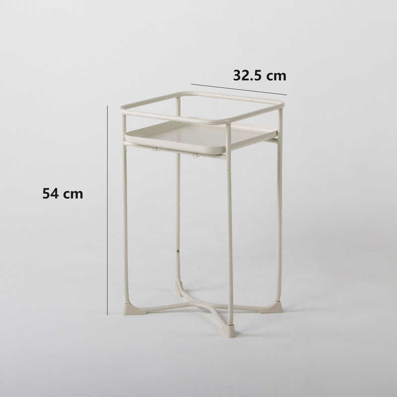 DS BS Modern Loft Metal Side Table Flower Stand Square-White