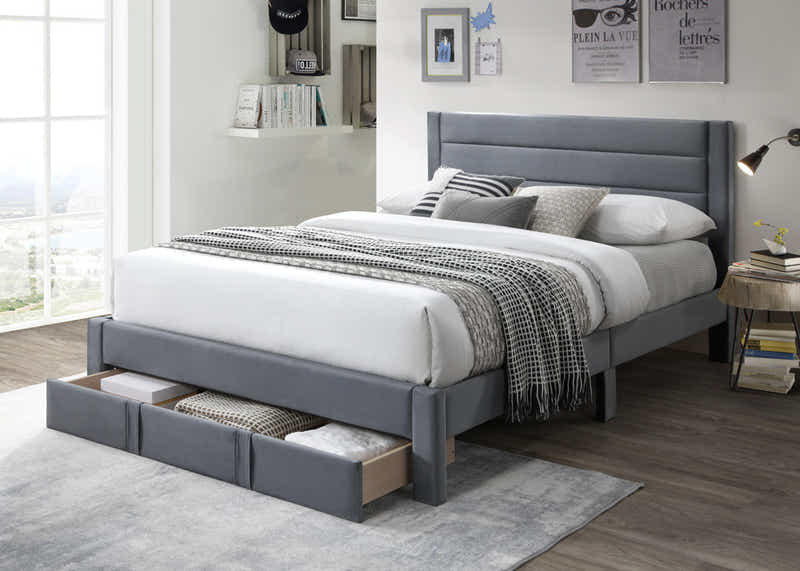 Heloise Bed Frame With Drawer - Double